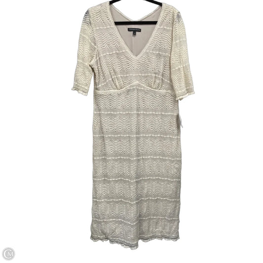 Dress Casual Midi By Chris Mclaughlin In Cream, Size: 18