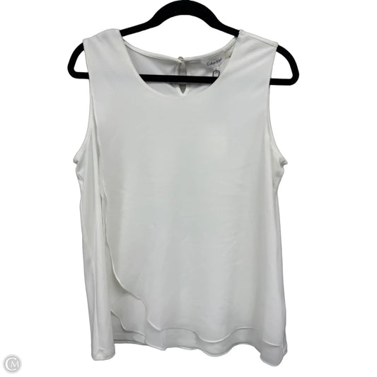 Top Sleeveless By Calvin Klein In Cream, Size: M