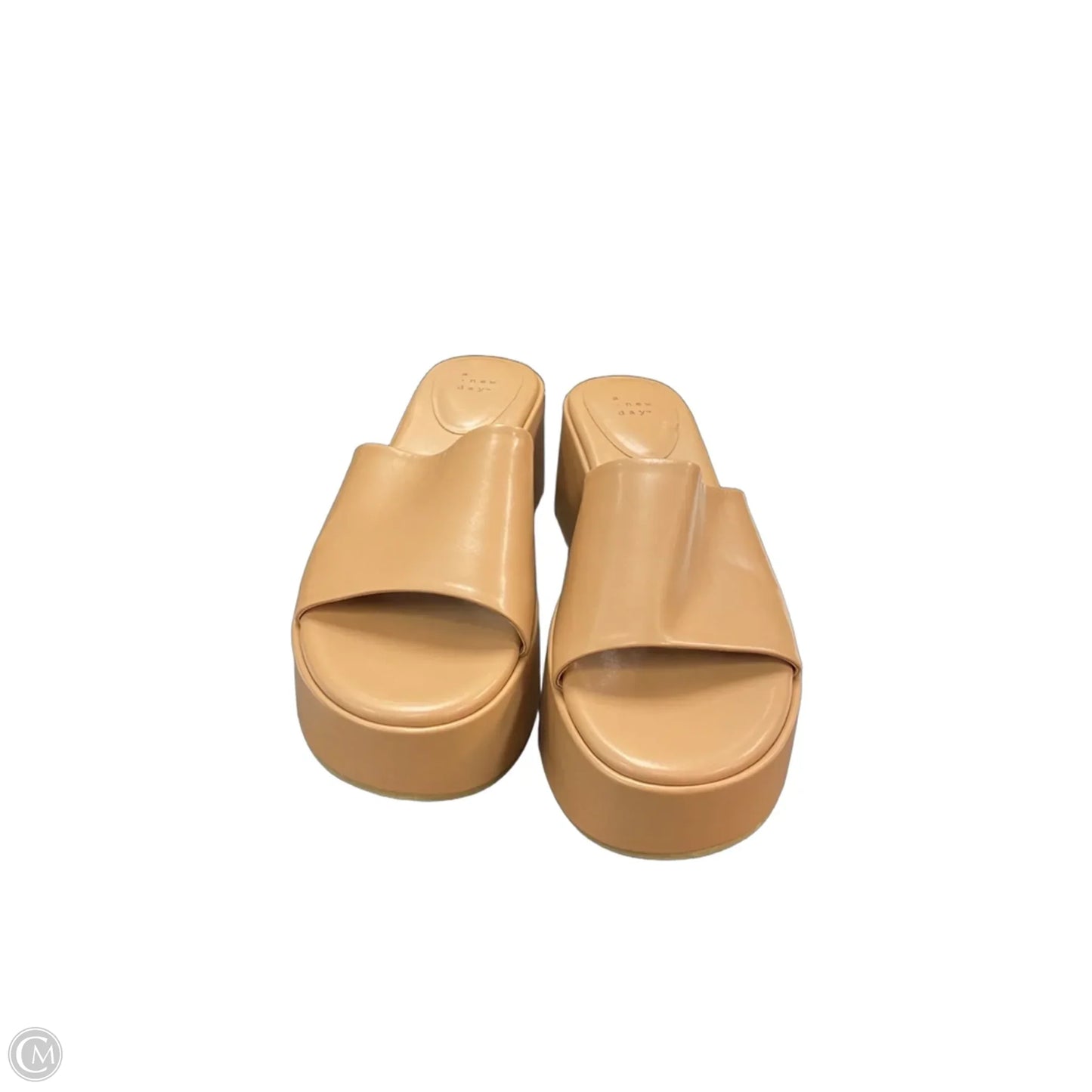 Sandals Heels Platform By A New Day In Tan, Size: 11