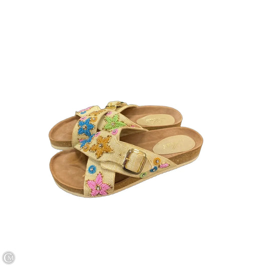 Sandals Flats By Clothes Mentor In Multi-colored, Size: 8.5