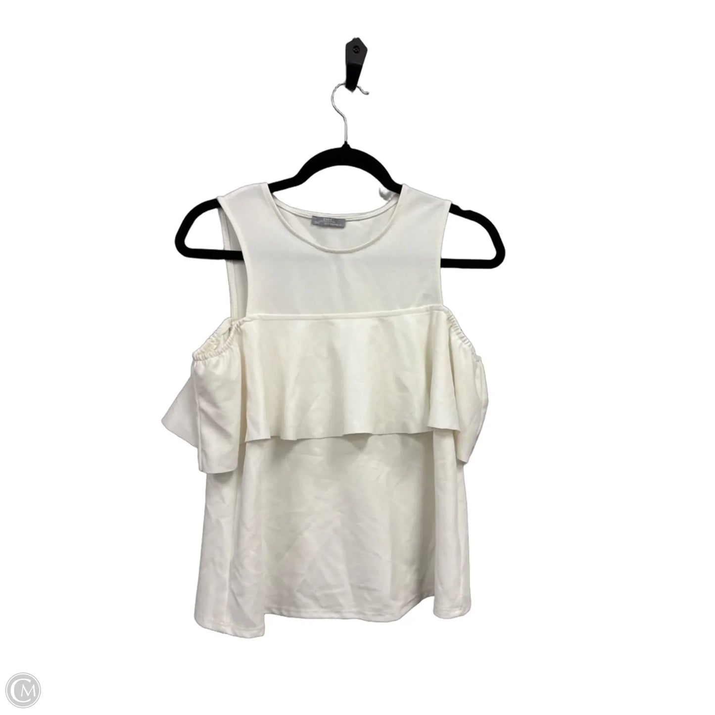 Top Sleeveless By Zara In Cream, Size: M