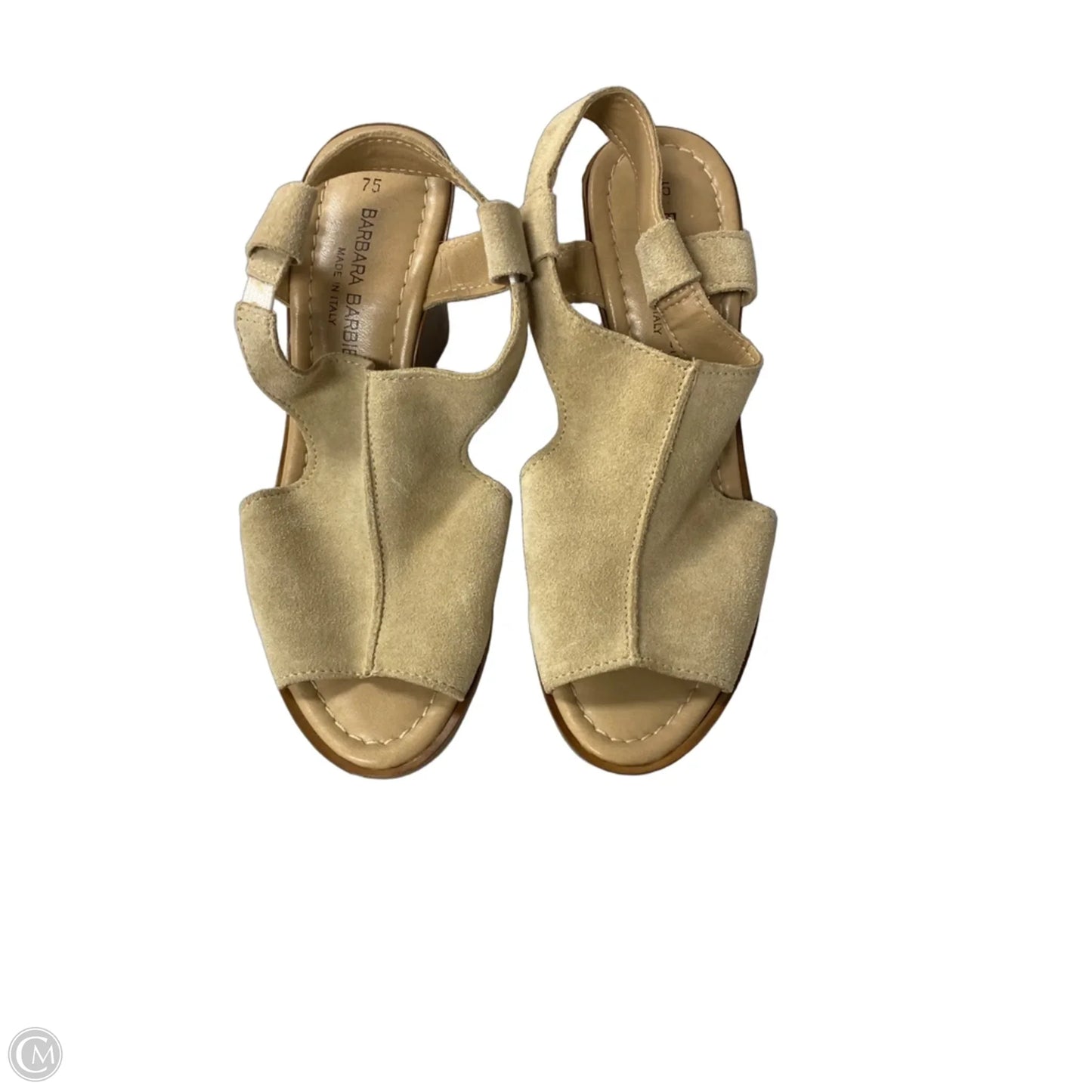 Sandals Heels Wedge By Clothes Mentor In Tan, Size: 7.5