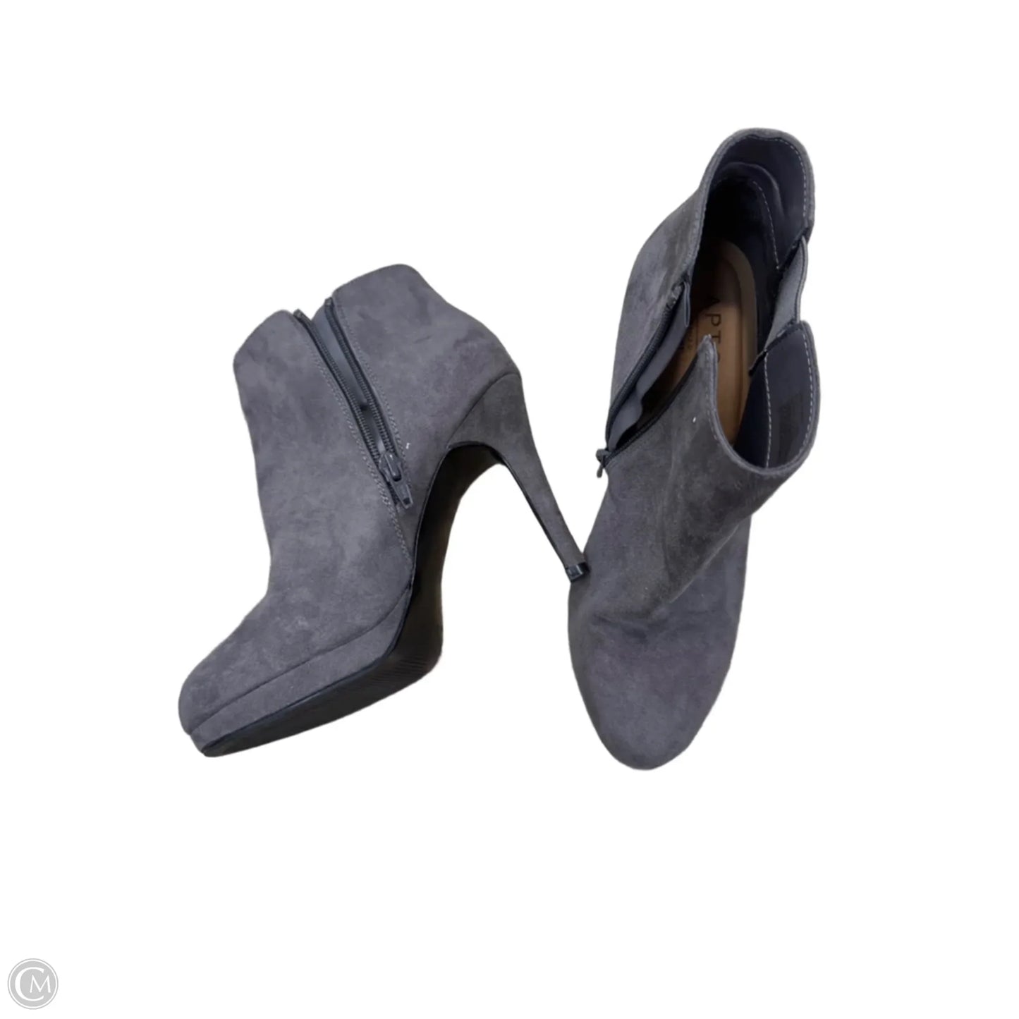 Boots Ankle Heels By Apt 9 In Grey, Size: 8