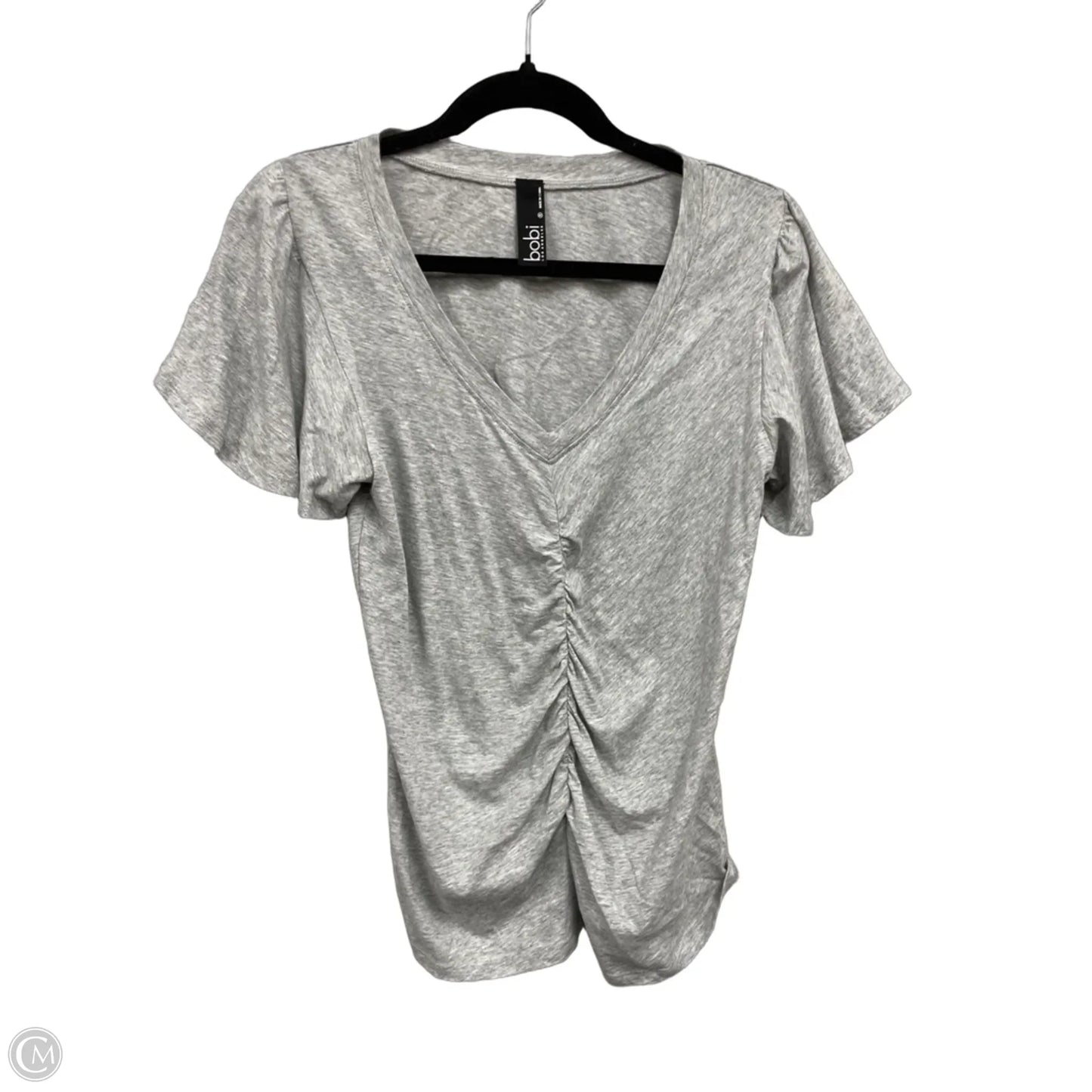 Top Short Sleeve Basic By Bobi In Grey, Size: S