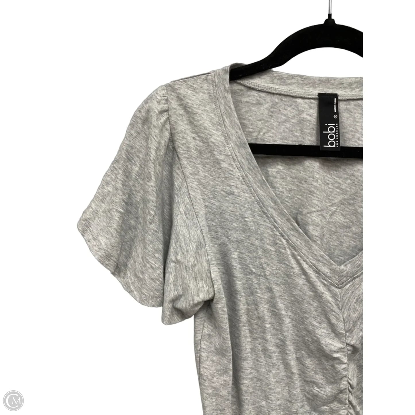 Top Short Sleeve Basic By Bobi In Grey, Size: S