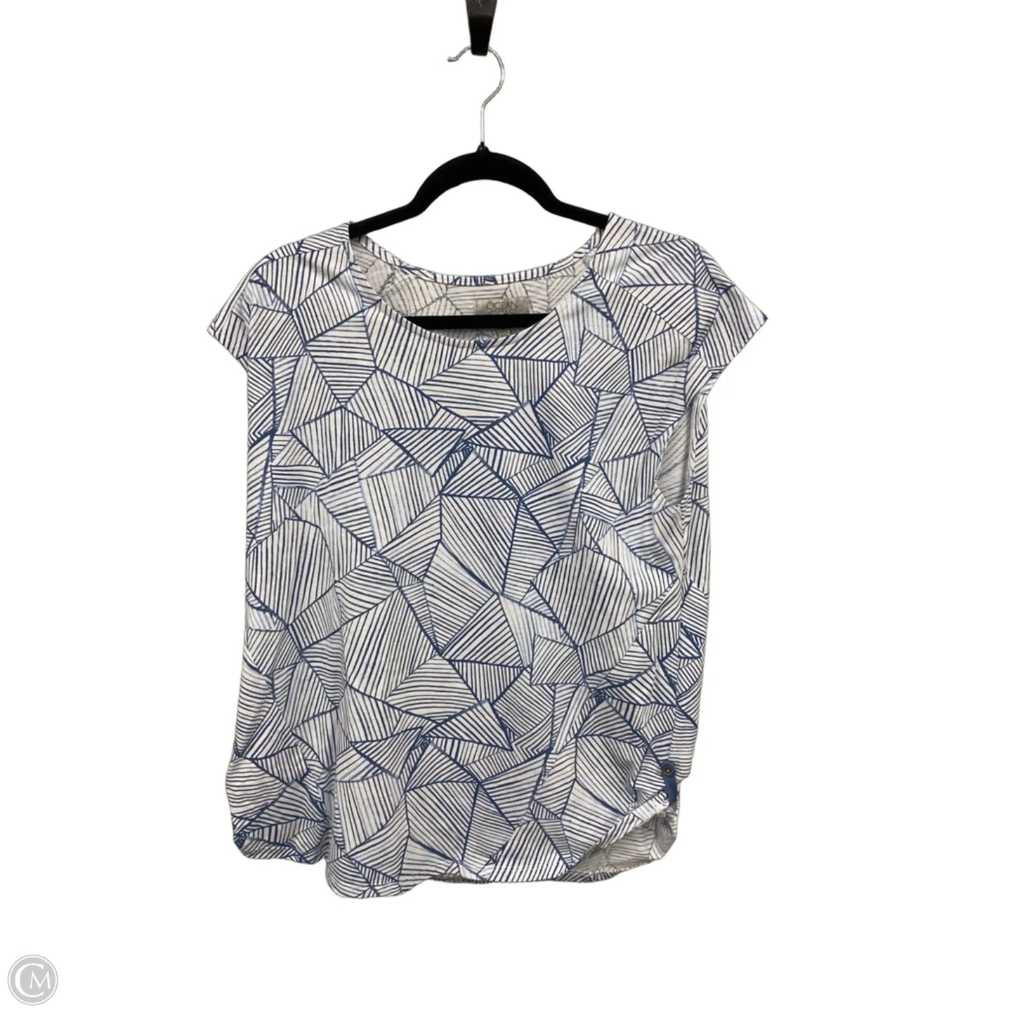 Top Short Sleeve By Clothes Mentor In Blue & White, Size: L