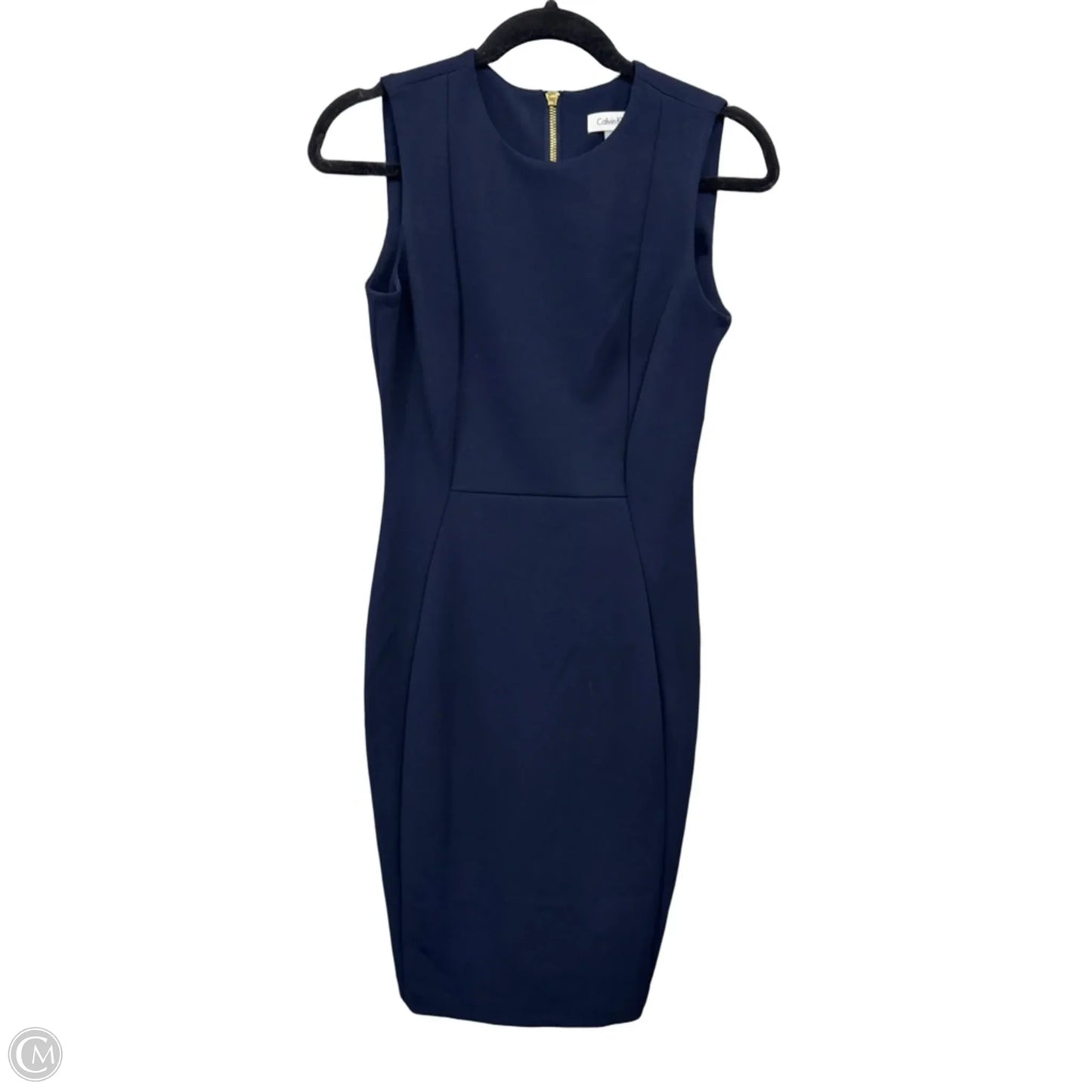 Dress Casual Midi By Calvin Klein In Navy, Size: 2