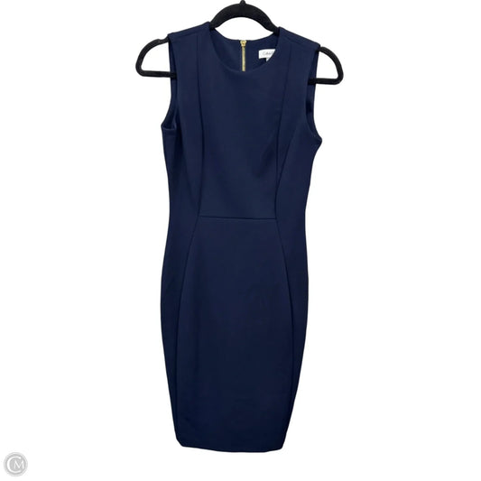 Dress Casual Midi By Calvin Klein In Navy, Size: 2