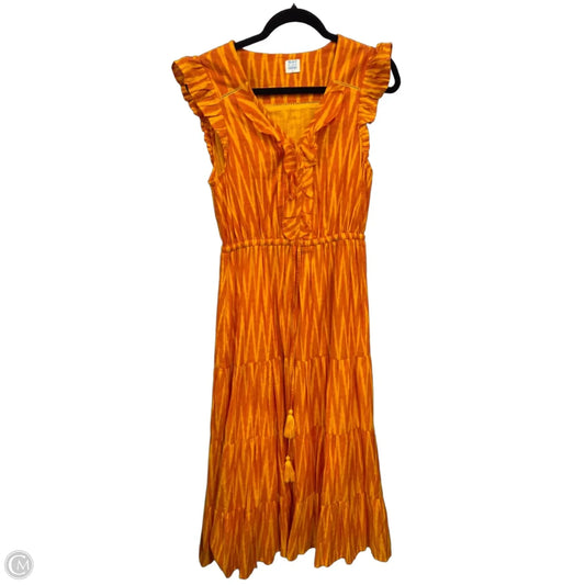 Dress Casual Midi By Clothes Mentor In Orange & Yellow, Size: L