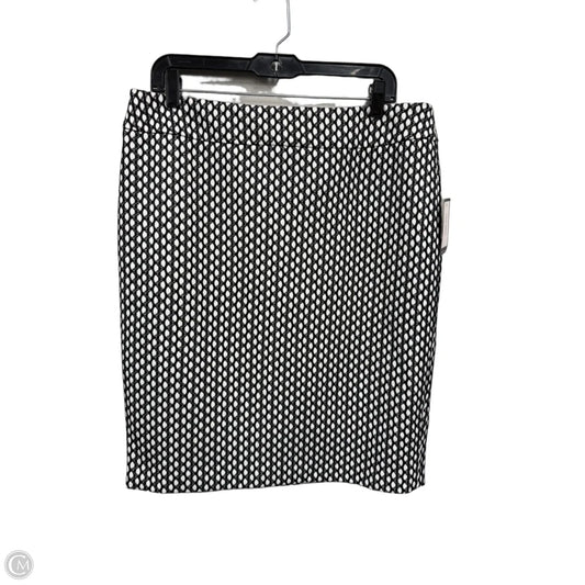 Skirt Midi By Nine West In Black & White, Size: 12