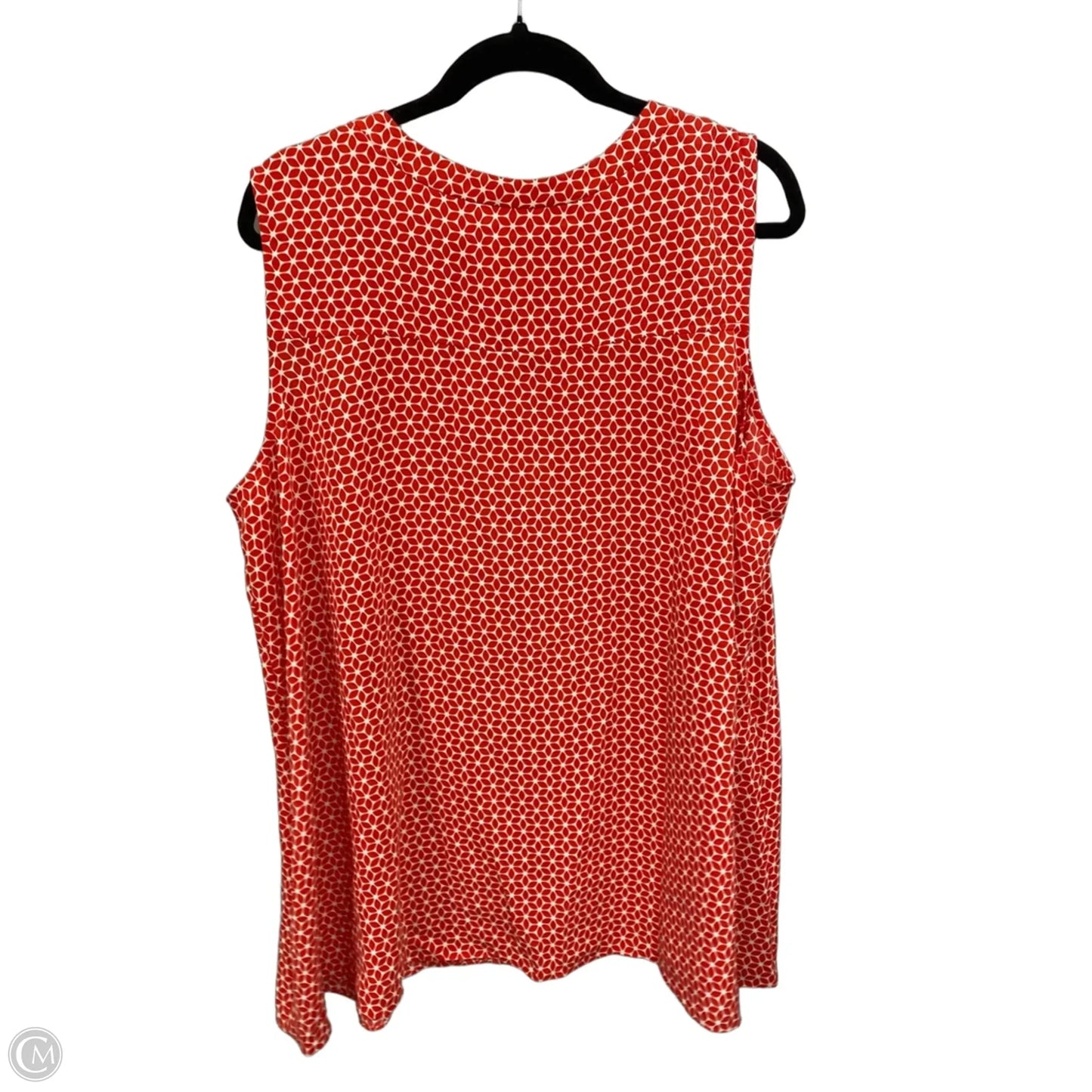 Top Sleeveless By Anne Klein In Red & White, Size: 2x