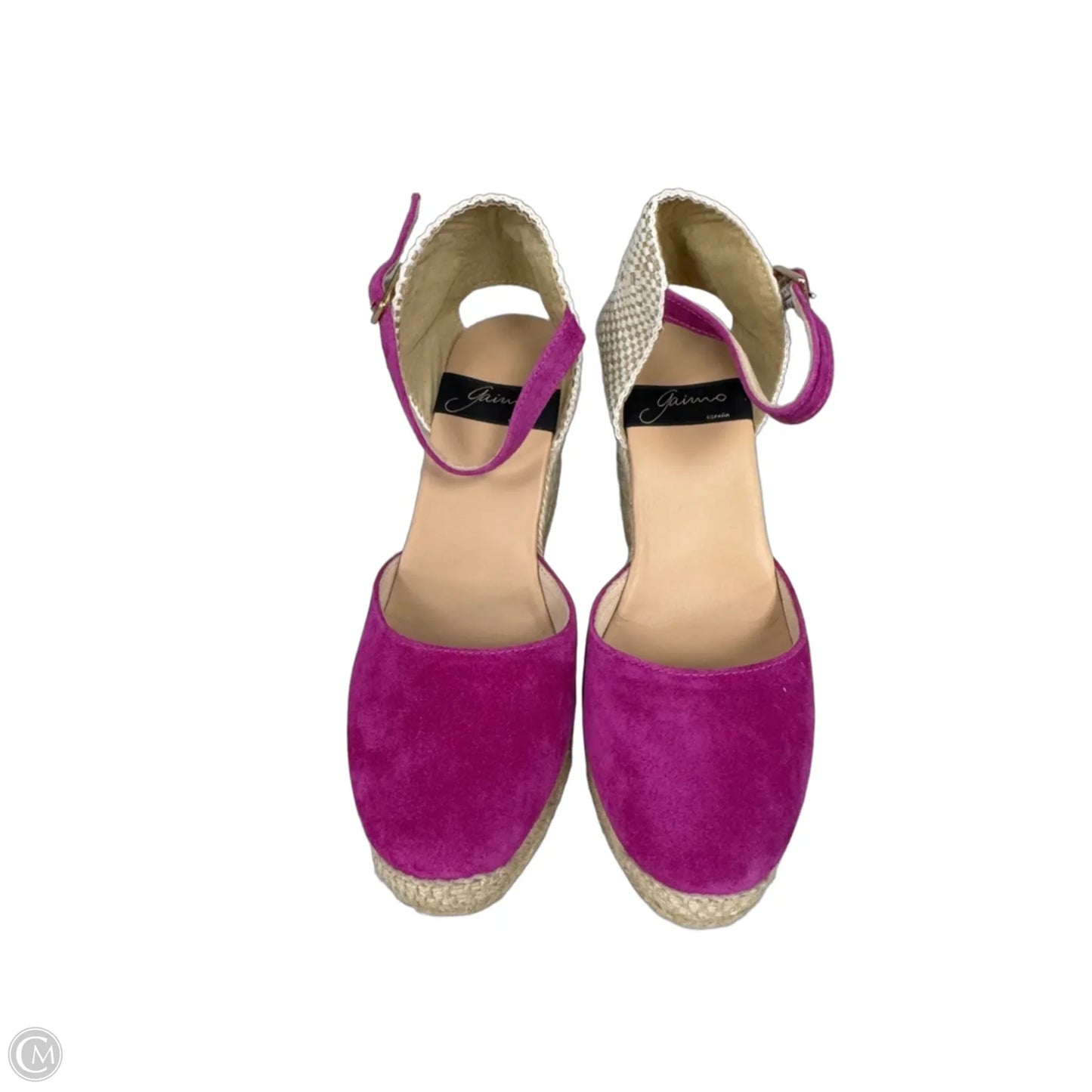 Sandals Heels Wedge By Clothes Mentor In Pink & Tan, Size: 6.5