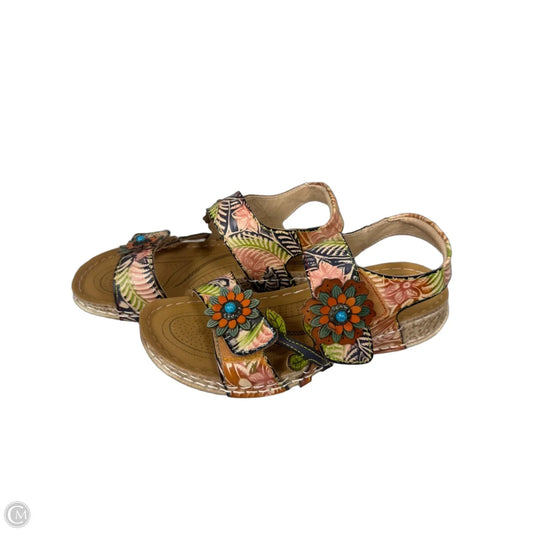 Sandals Heels Platform By Spring Step In Multi-colored, Size: 7.5