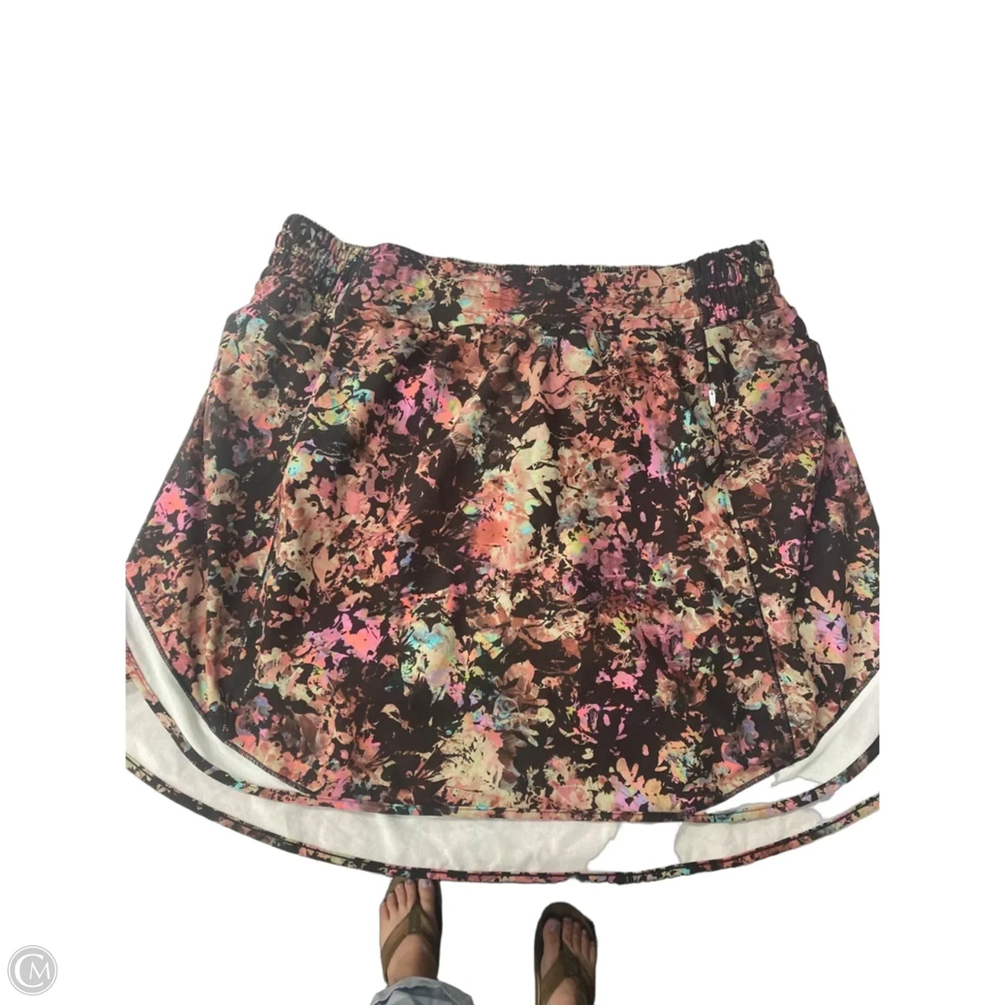 Athletic Skort By Lululemon In Floral Print, Size: 12