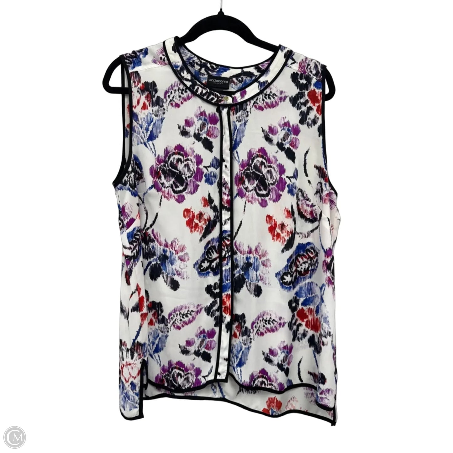 Top Sleeveless By Liz Claiborne In Floral Print, Size: Xl