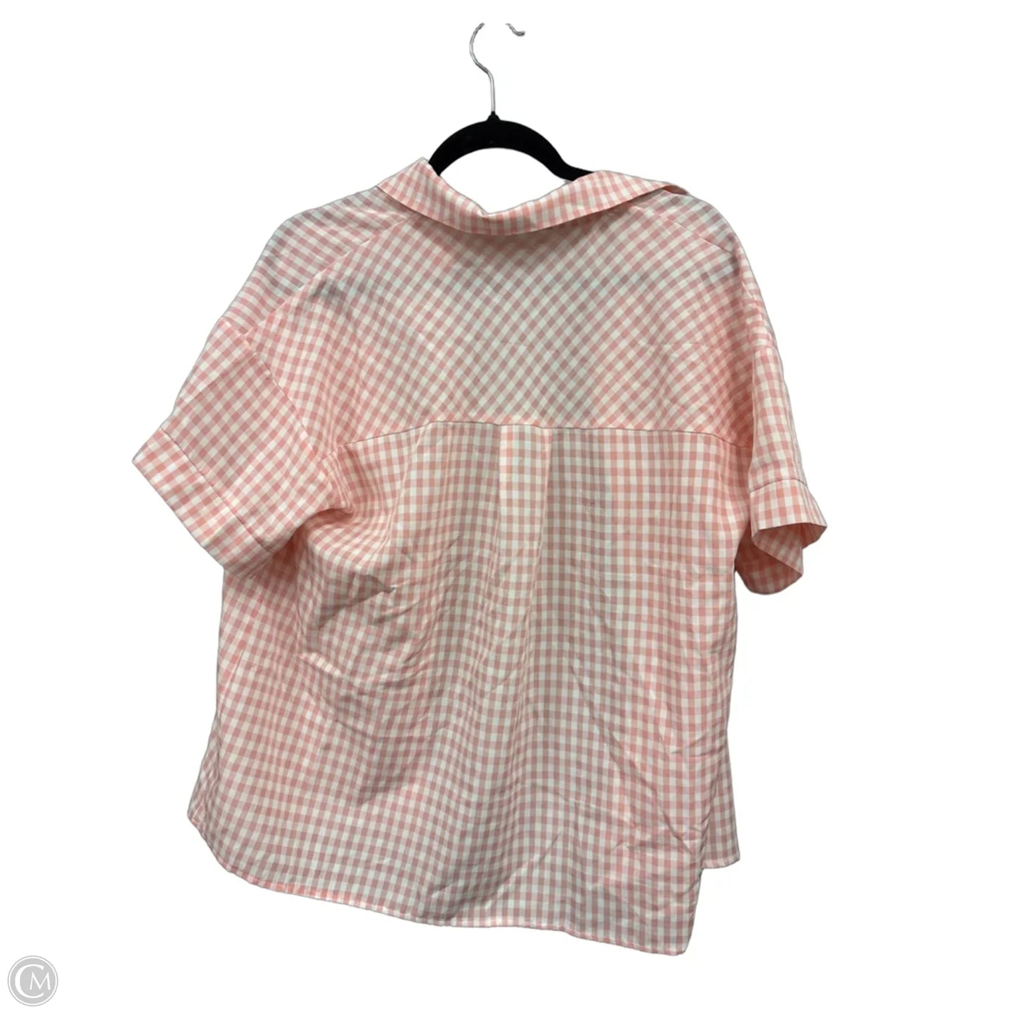Top Short Sleeve By Andree By Unit In Checkered Pattern, Size: M