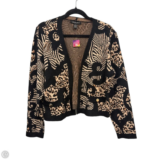 Cardigan By Carolyn Taylor In Animal Print, Size: Xl