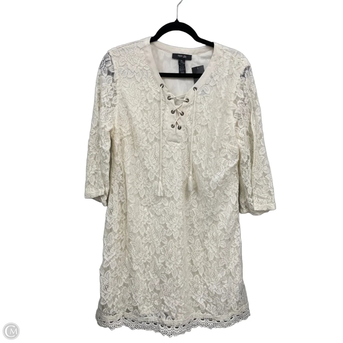 Dress Casual Short By Style And Company In Cream, Size: Lp