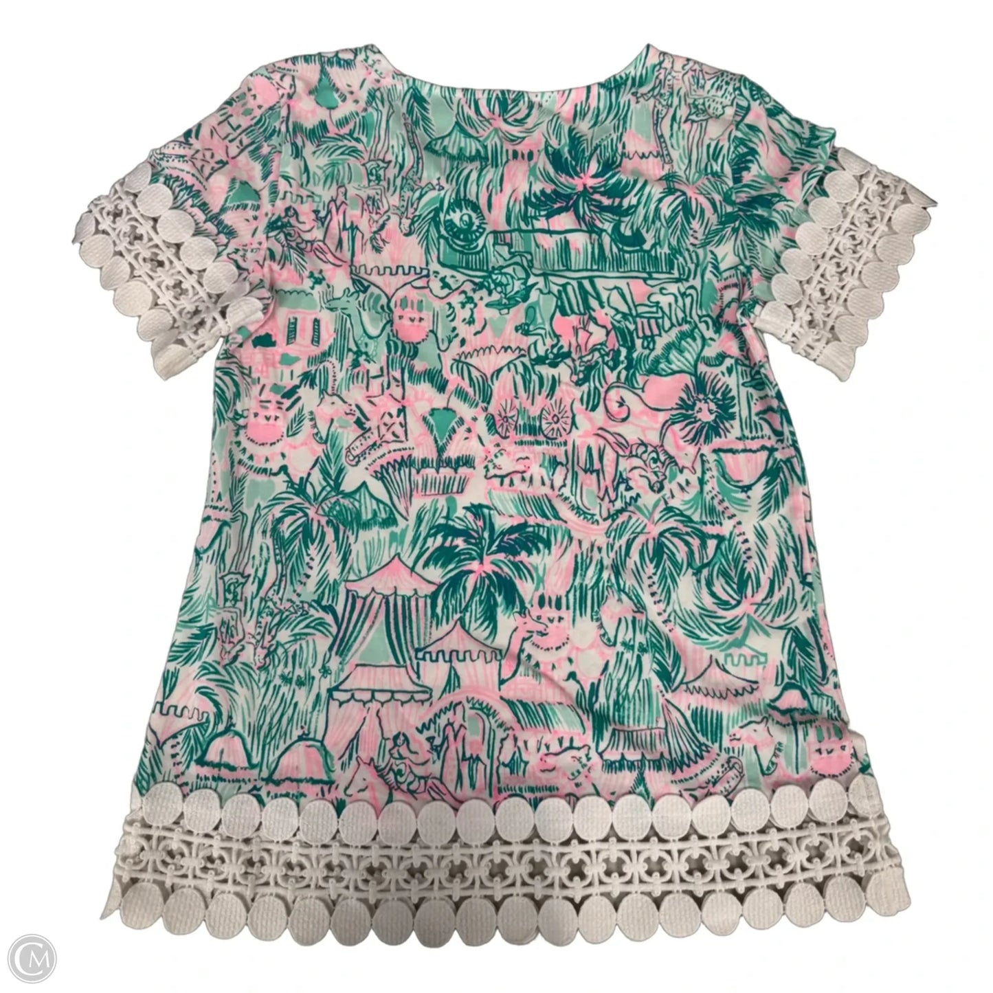 Top Short Sleeve Designer By Lilly Pulitzer In Animal Print, Size: Xs
