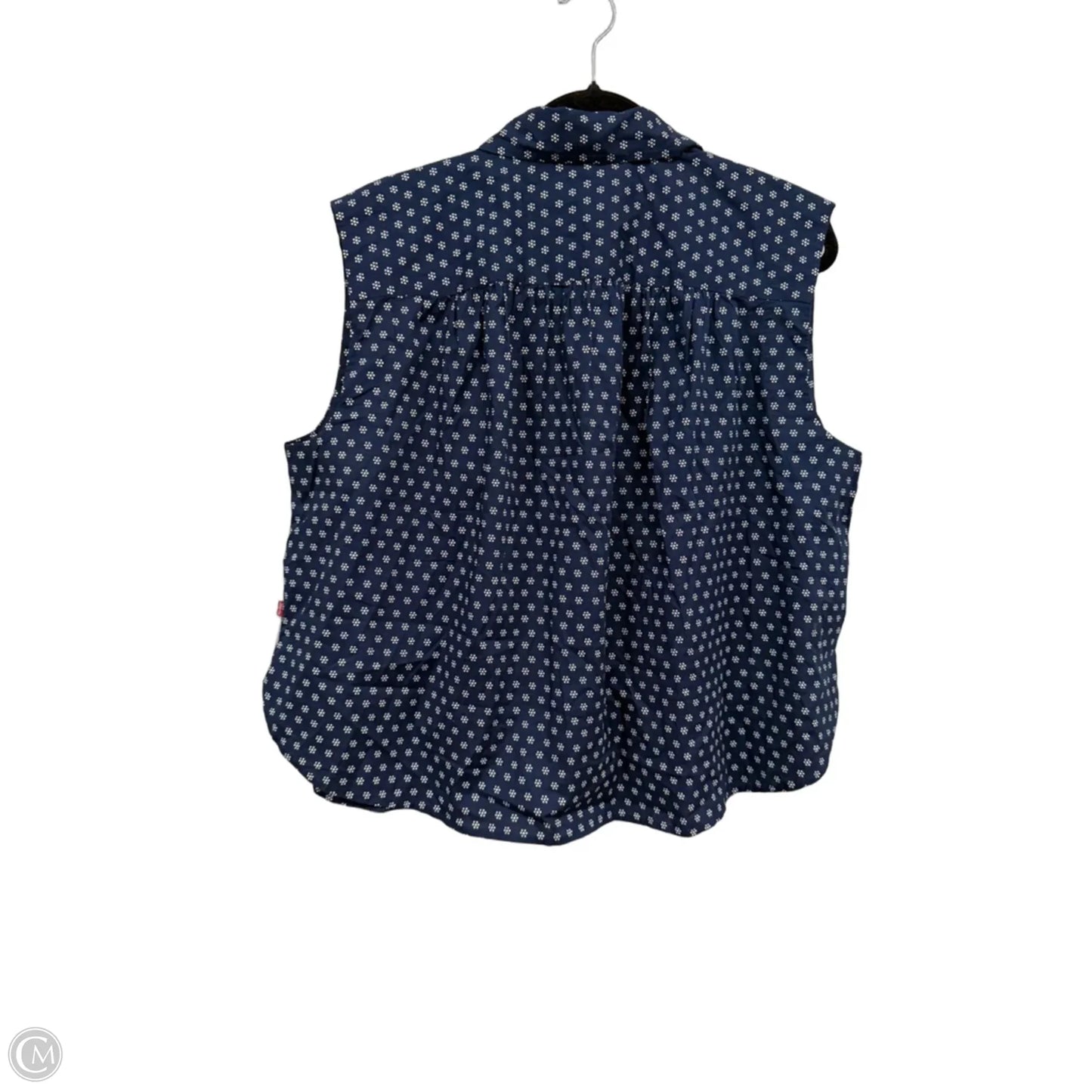 Top Short Sleeve By Levis In Blue & White, Size: L