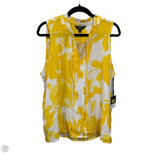Top Sleeveless By Simply Southern In White & Yellow, Size: Xl