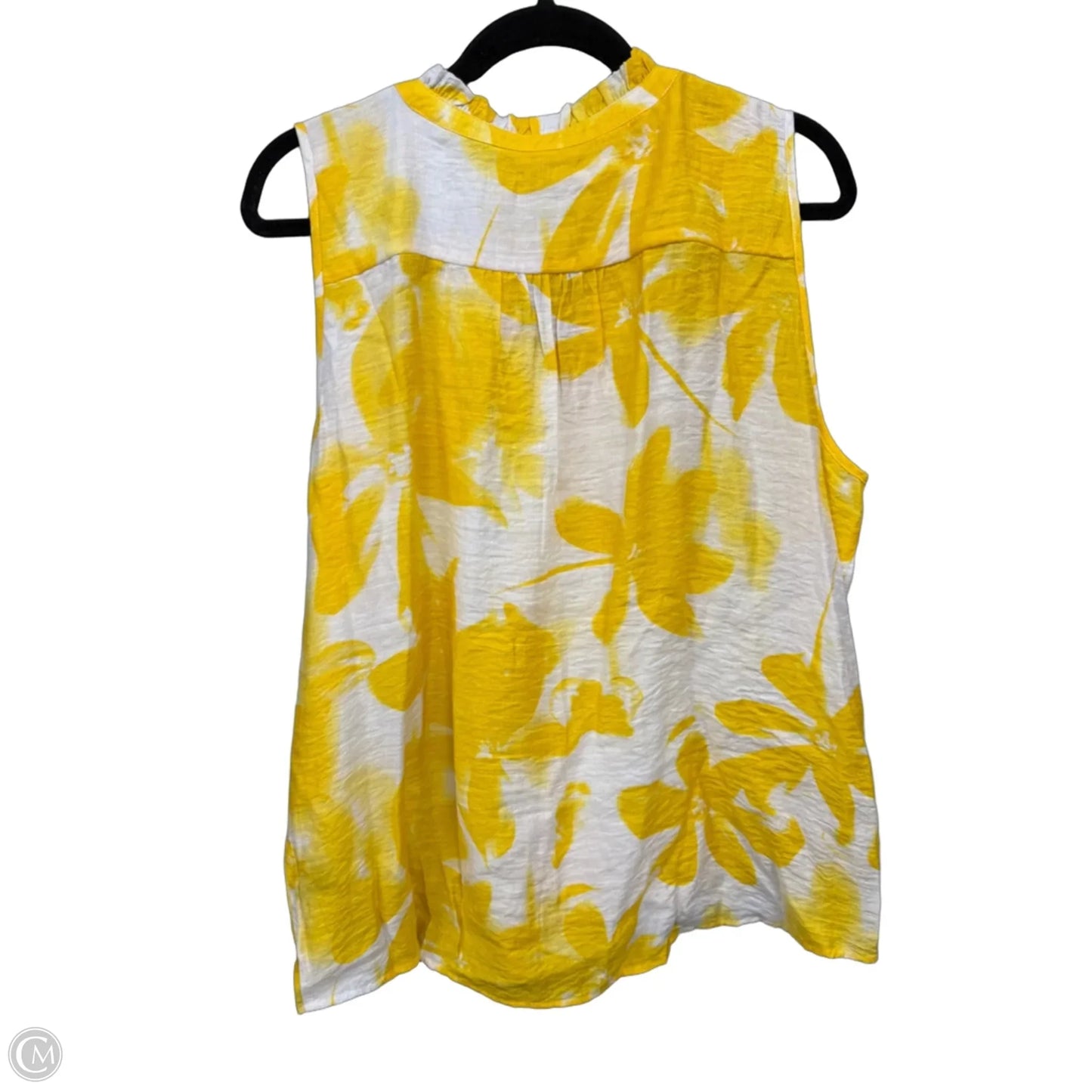 Top Sleeveless By Simply Southern In White & Yellow, Size: Xl
