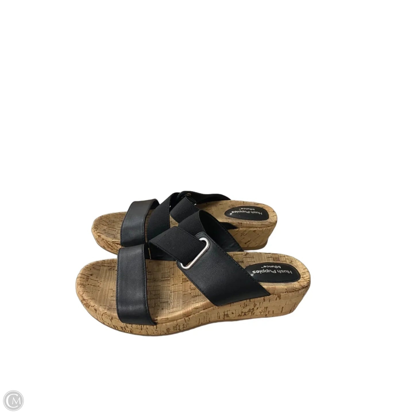Sandals Heels Wedge By Hush Puppies In Black, Size: 6.5