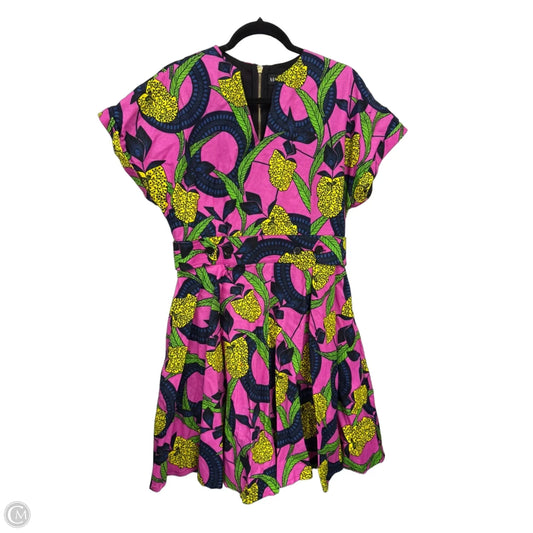 Dress Casual Short By Cmb In Pink & Yellow, Size: L