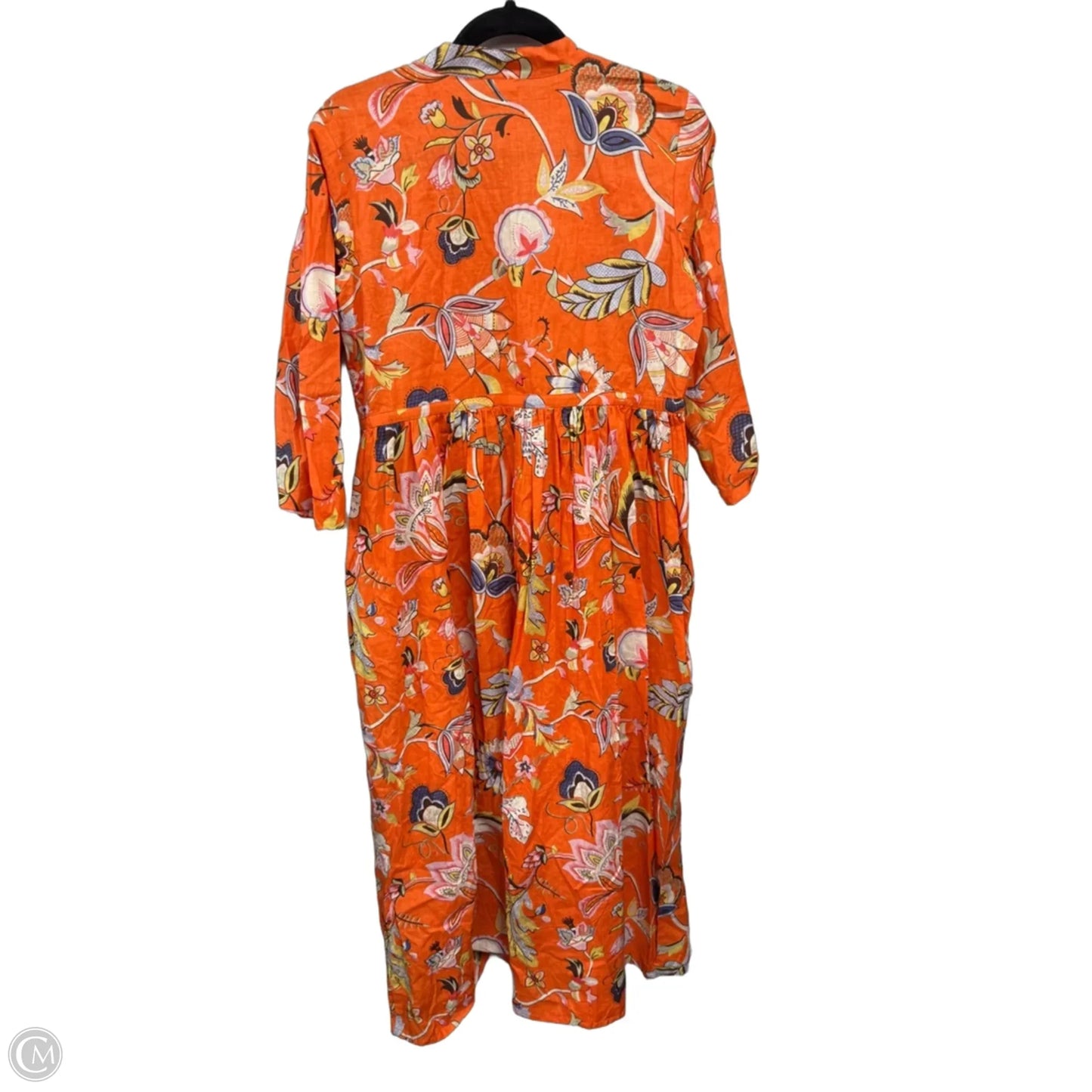 Dress Casual Midi By Clothes Mentor In Orange & Yellow, Size: S