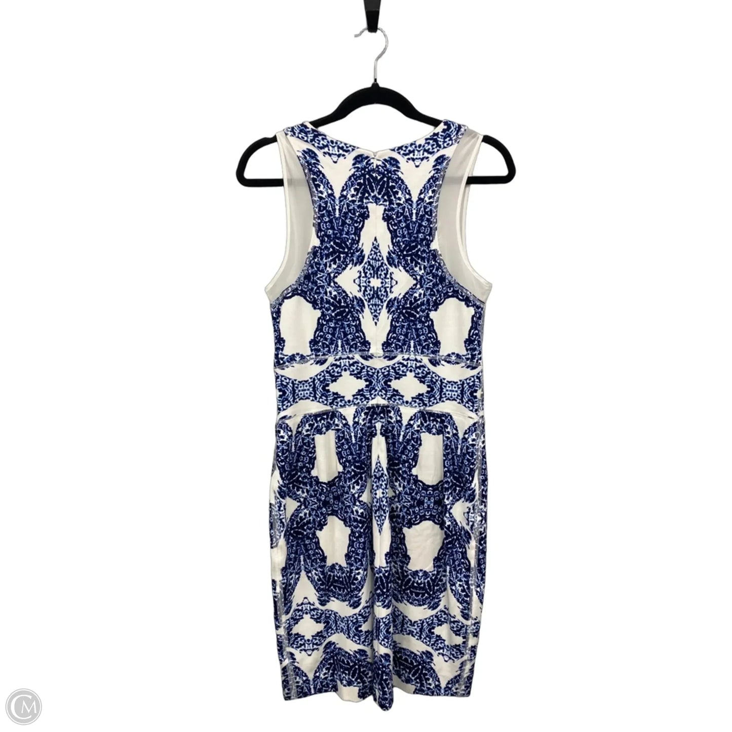 Dress Casual Midi By Tart In Blue & Cream, Size: M