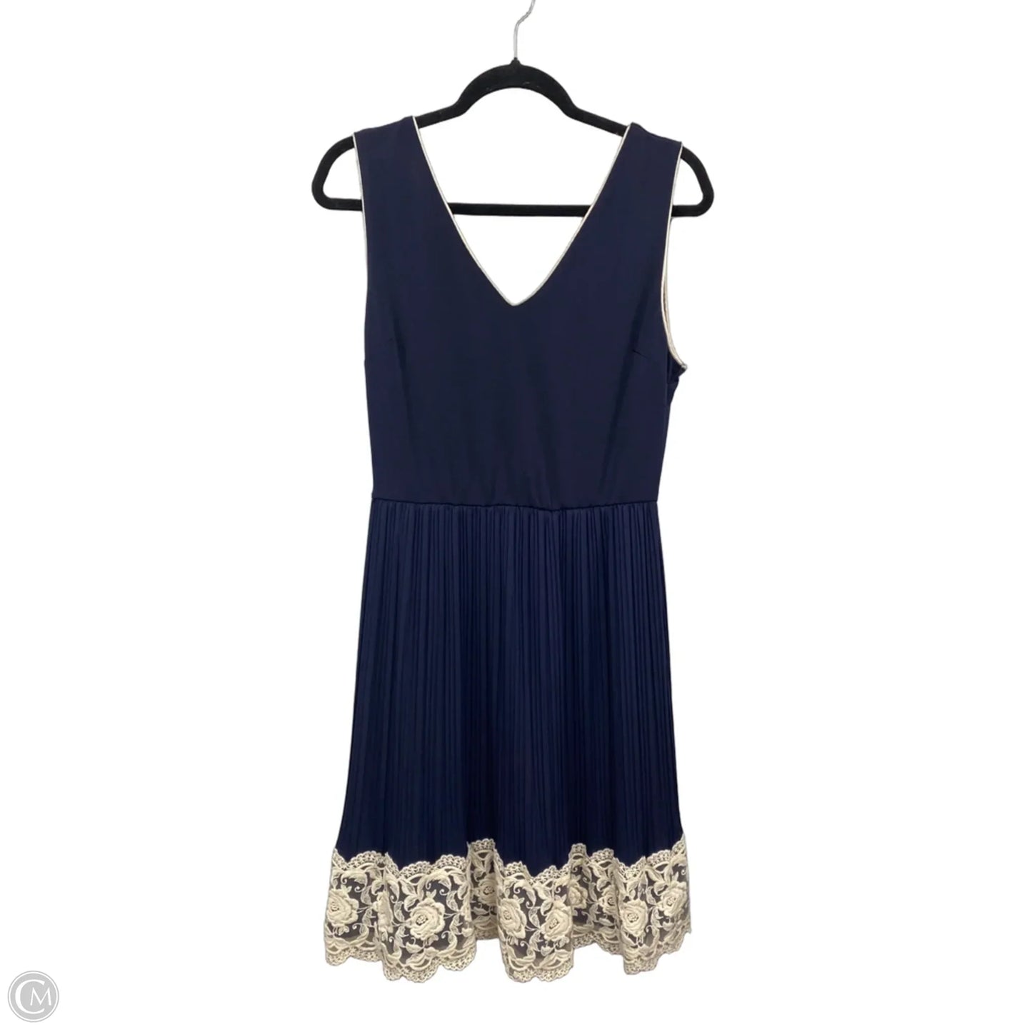 Dress Casual Short By Clothes Mentor In Blue & Cream, Size: Xl