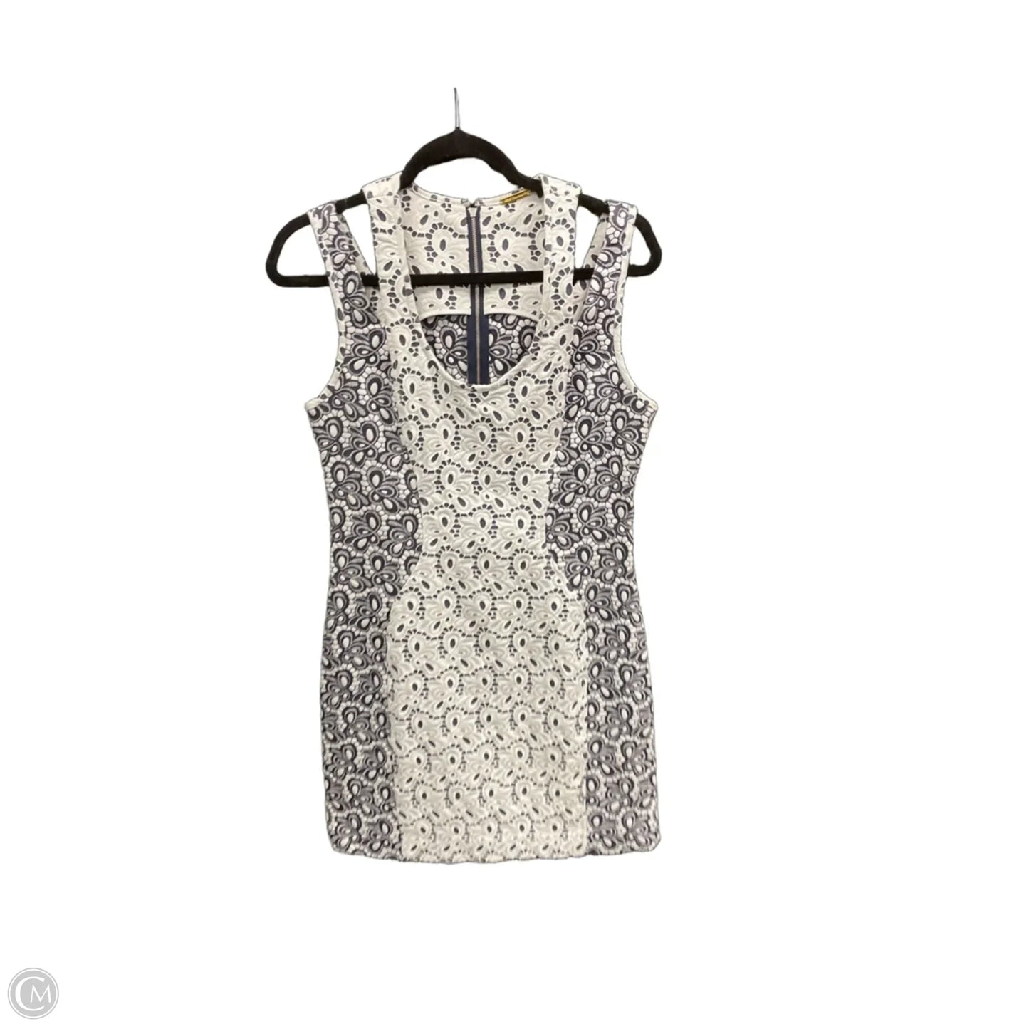 Dress Designer By Rebecca Minkoff In Blue & Cream, Size: 8