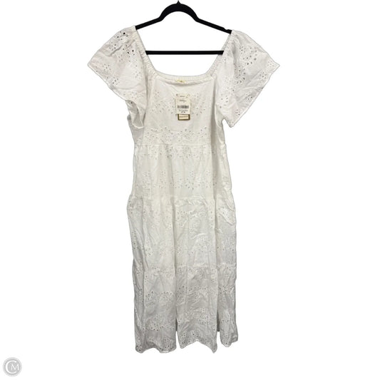Dress Casual Midi By Clothes Mentor In White, Size: 1x