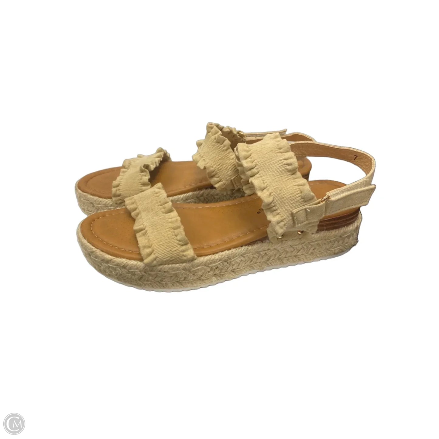 Sandals Heels Wedge By Pierre Dumas In Tan, Size: 7