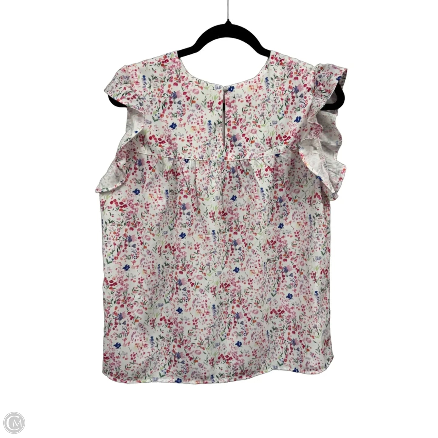 Top Short Sleeve By Clothes Mentor In Pink & White, Size: L