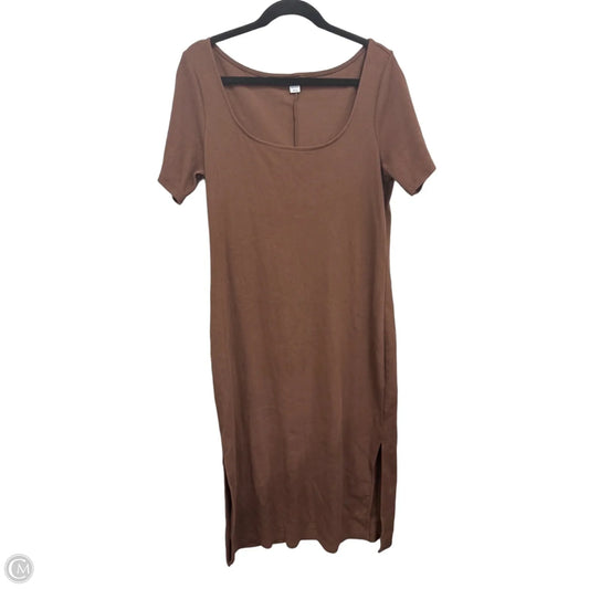 Dress Casual Midi By Old Navy In Brown, Size: Xl