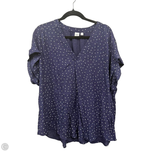 Top Short Sleeve By Gap In Blue & White, Size: Xl