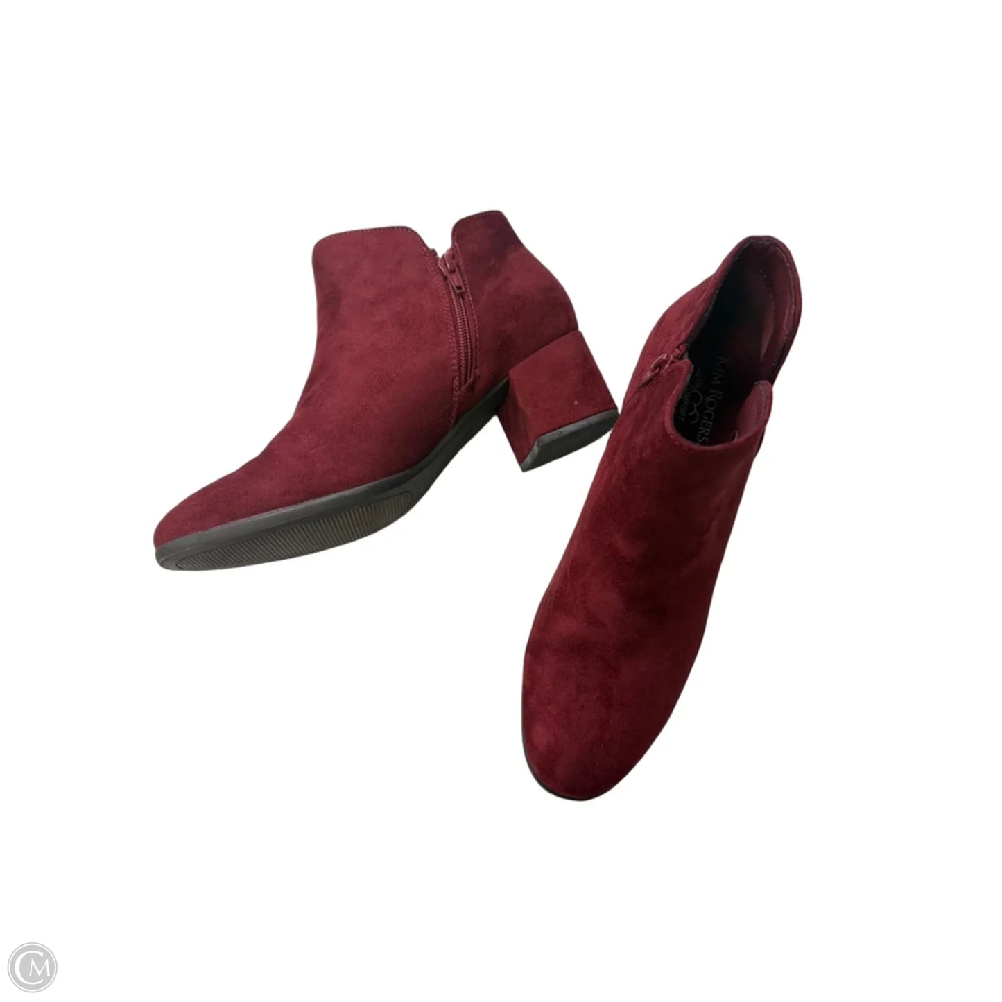 Boots Ankle Heels By Kim Rogers In Maroon, Size: 9