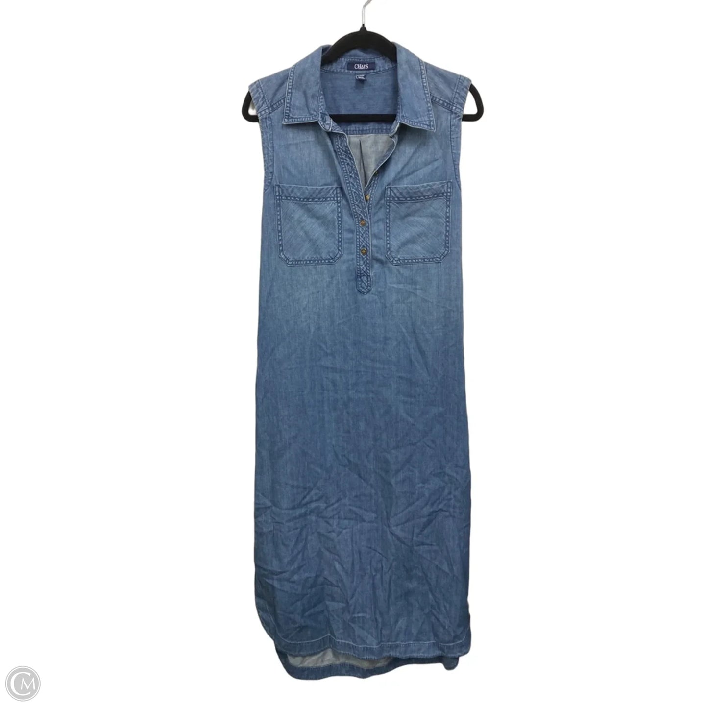 Dress Casual Midi By Chaps In Blue, Size: Xl