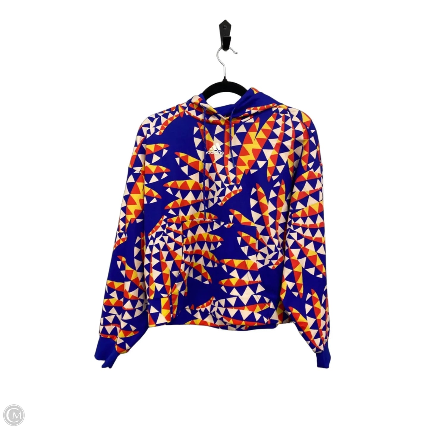 Athletic Sweatshirt Hoodie By Adidas In Blue & Orange, Size: S