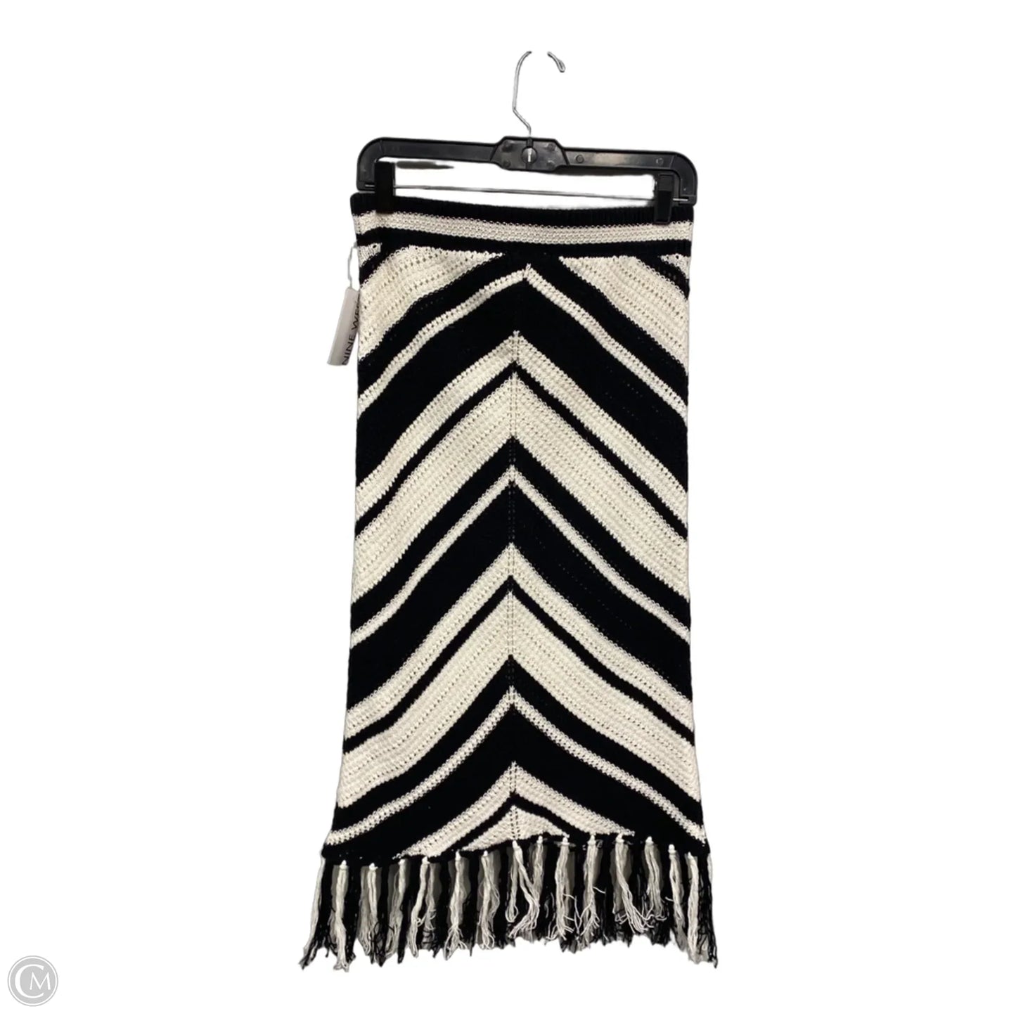 Skirt Midi By Nine West In Black & Cream, Size: M