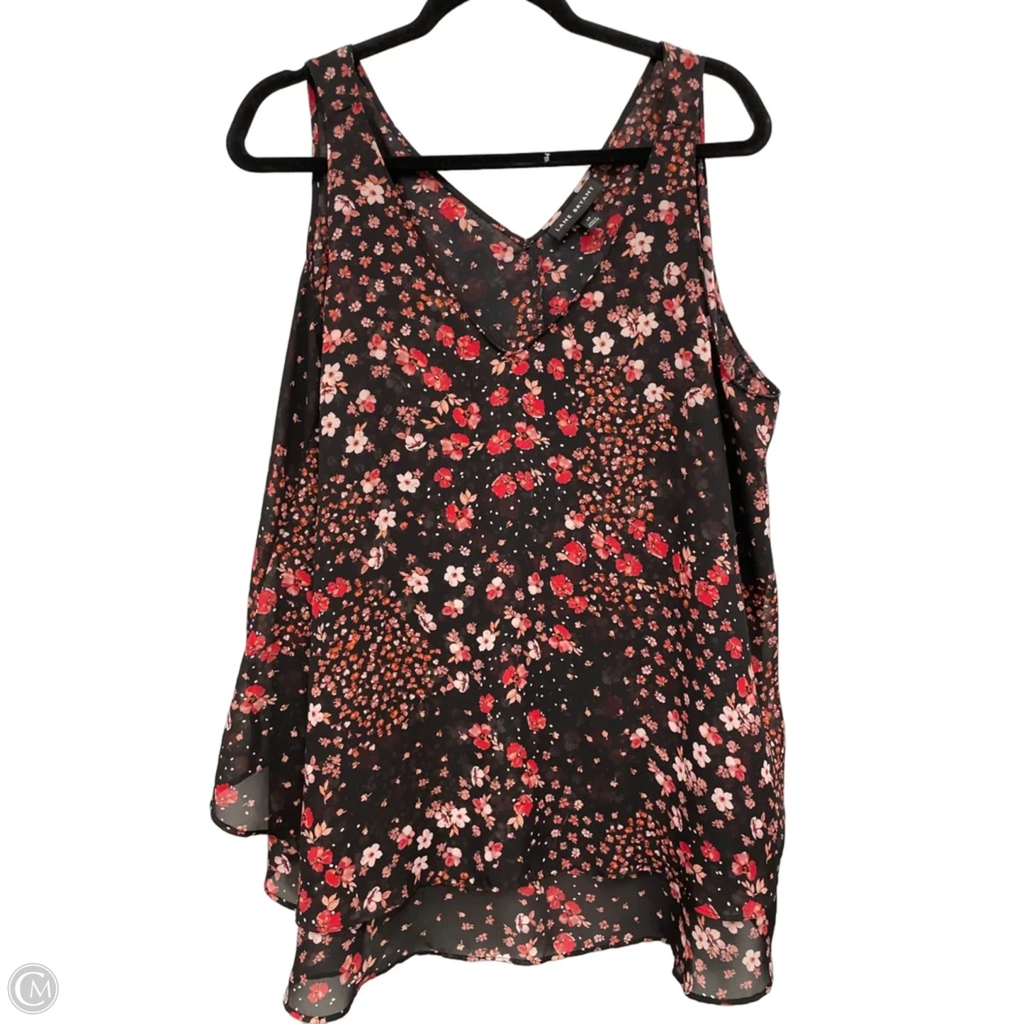 Top Sleeveless By Lane Bryant In Black & Red, Size: 18