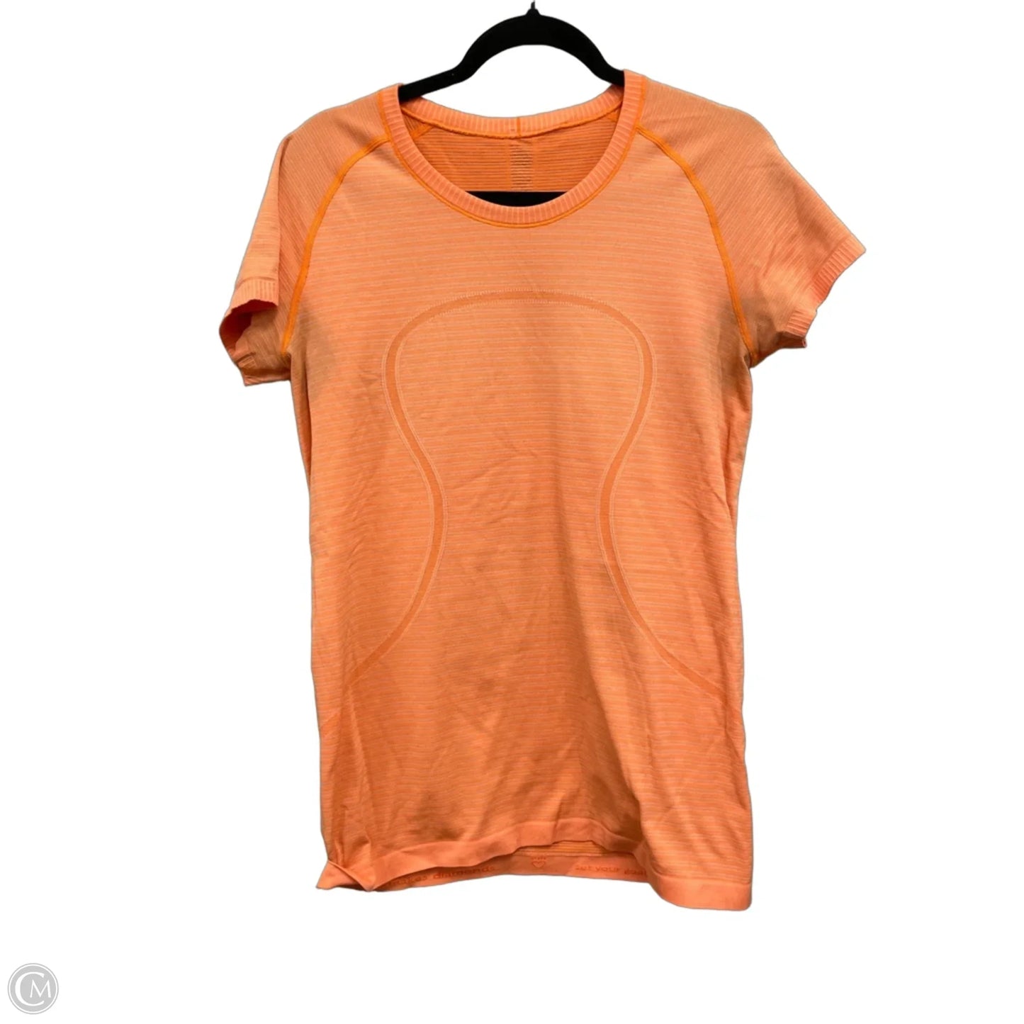 Athletic Top Short Sleeve By Lululemon In Orange, Size: 12