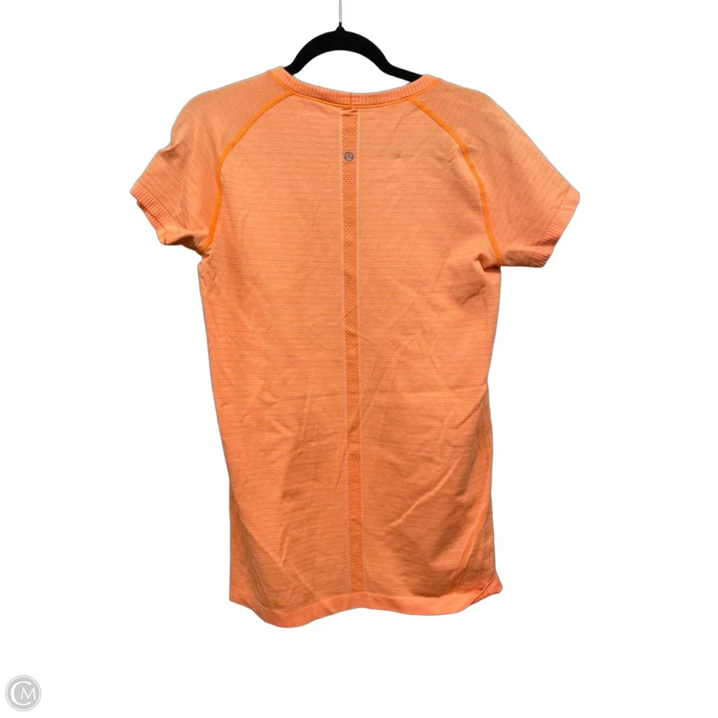 Athletic Top Short Sleeve By Lululemon In Orange, Size: 12