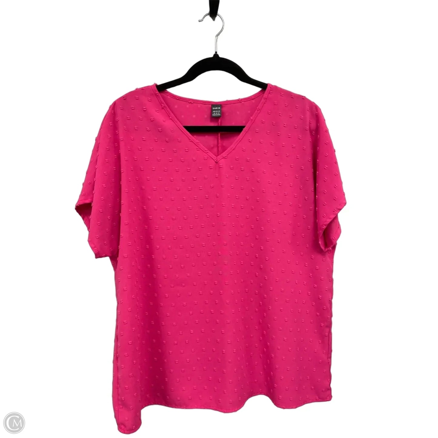 Top Short Sleeve By Shein In Pink, Size: Xl