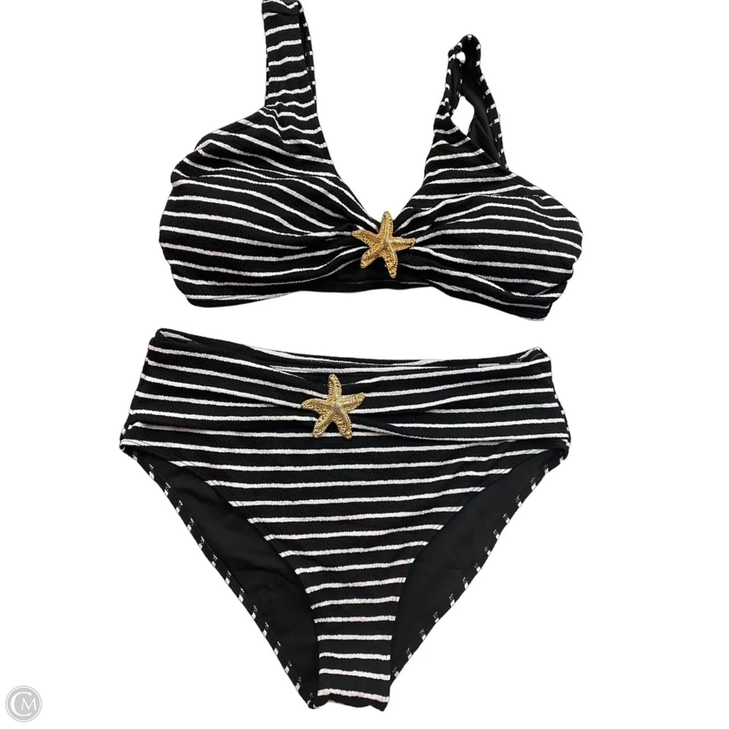 Swimsuit 2pc By Clothes Mentor In Black & White, Size: 3x