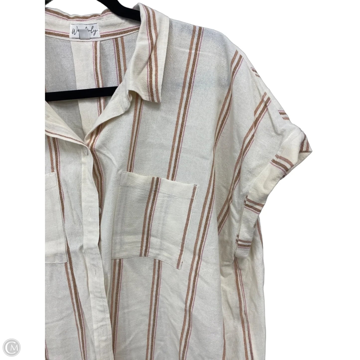Top Short Sleeve By Wonderly In Cream & Orange, Size: Xl