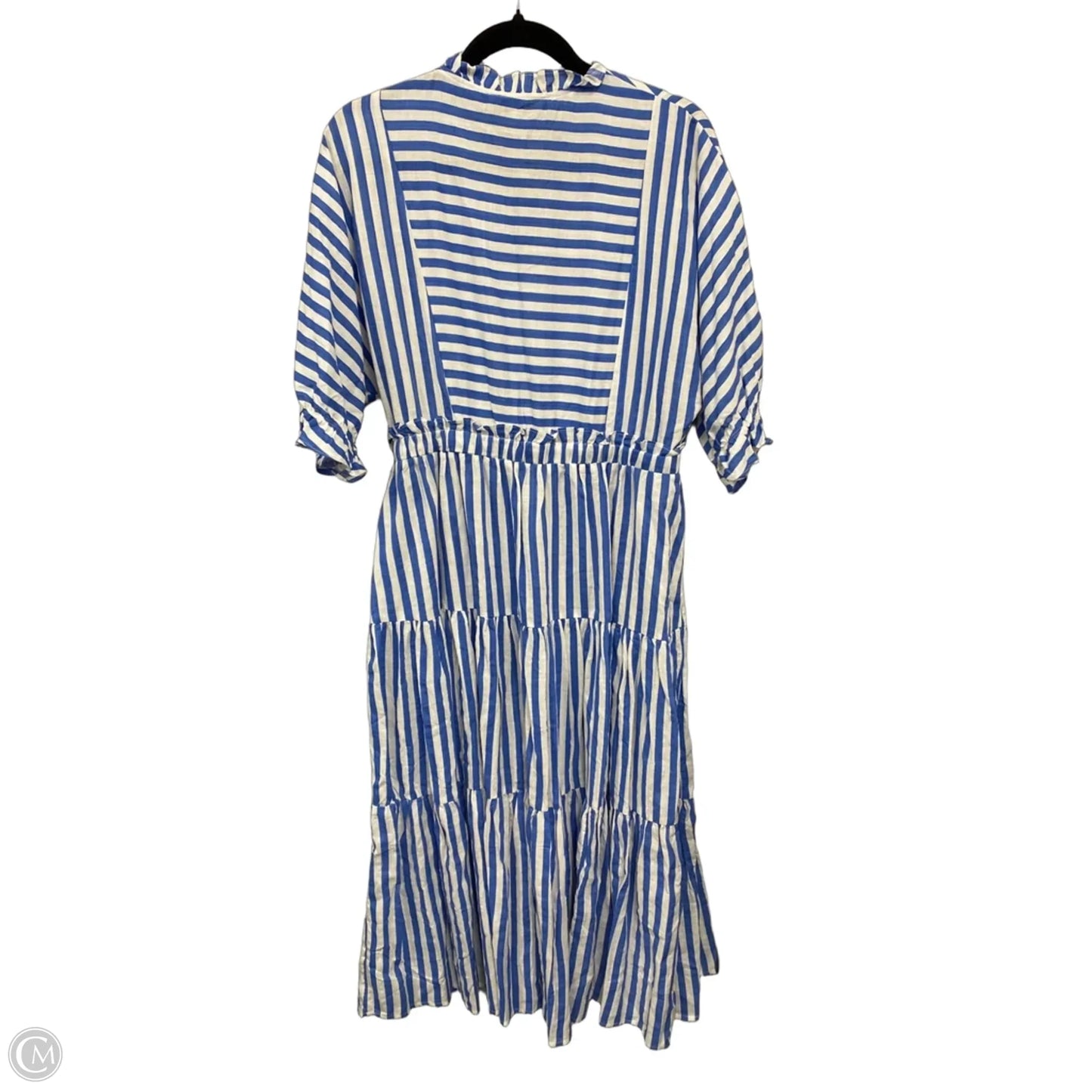 Dress Casual Midi By Pinch In Blue & White, Size: L