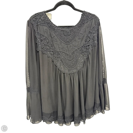 Top Long Sleeve By Ultra Pink In Black, Size: 2x