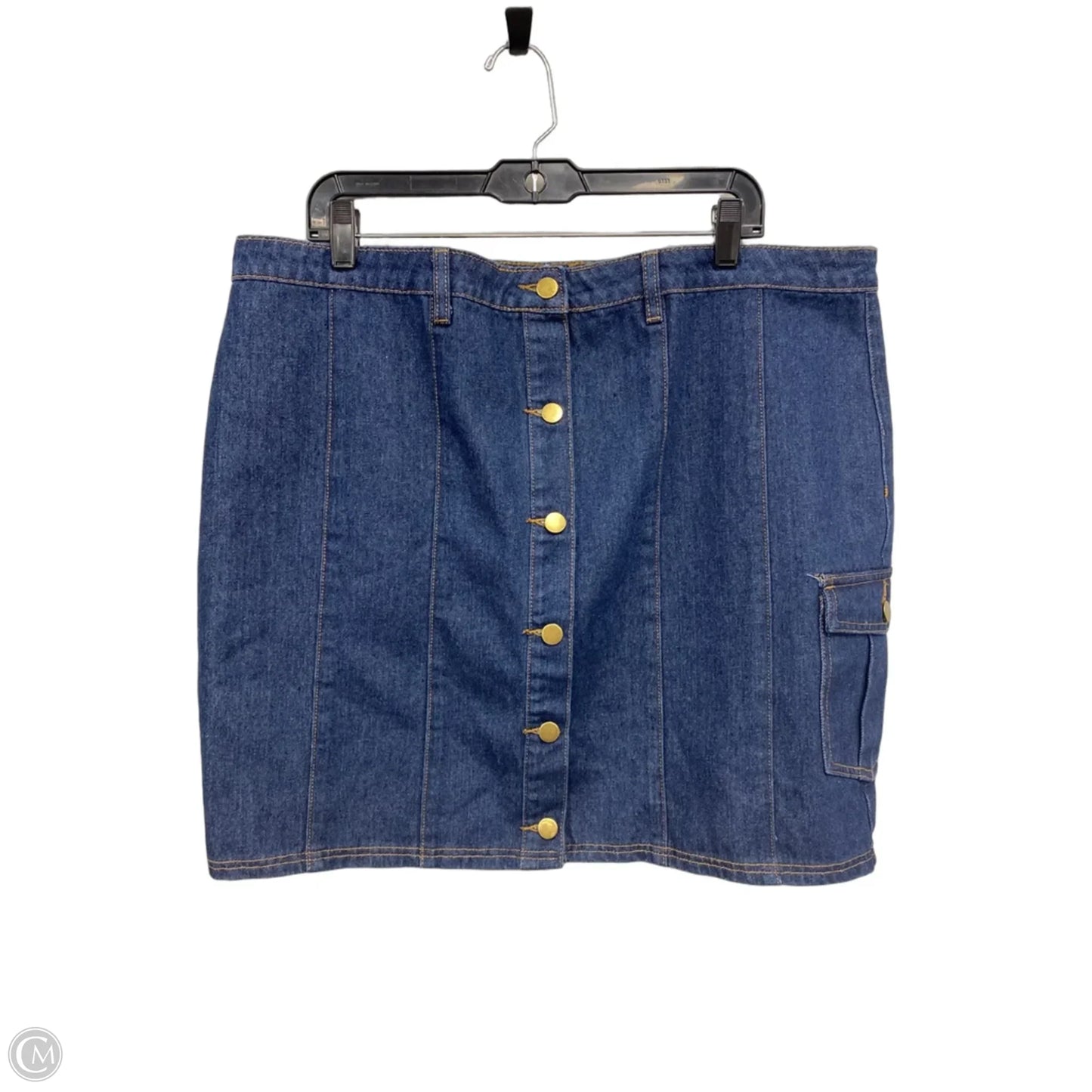 Skirt Mini & Short By Pretty Little Thing In Blue, Size: Xl